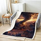 Tornado Bed Blanket,Natural Disaster Scene 3D Print Flannel Blanket for Room Decor,Sunset Sky Clouds Tornado View Fleece Blanket for Kids Sofa Dorm Decor,Throw 50"x60"