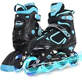 MammyGol Adjustable Inline Skates for Kids Boys Girls Youth Blades Roller Skates with Light up Wheels Ages 4-16