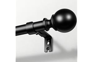 Zeerobee Curtain Rods for Windows 32 to 168, Adjustable Heavy Duty Wrap Around 1 Inch Curtain Rod, Outdoor Indoor Room Divide