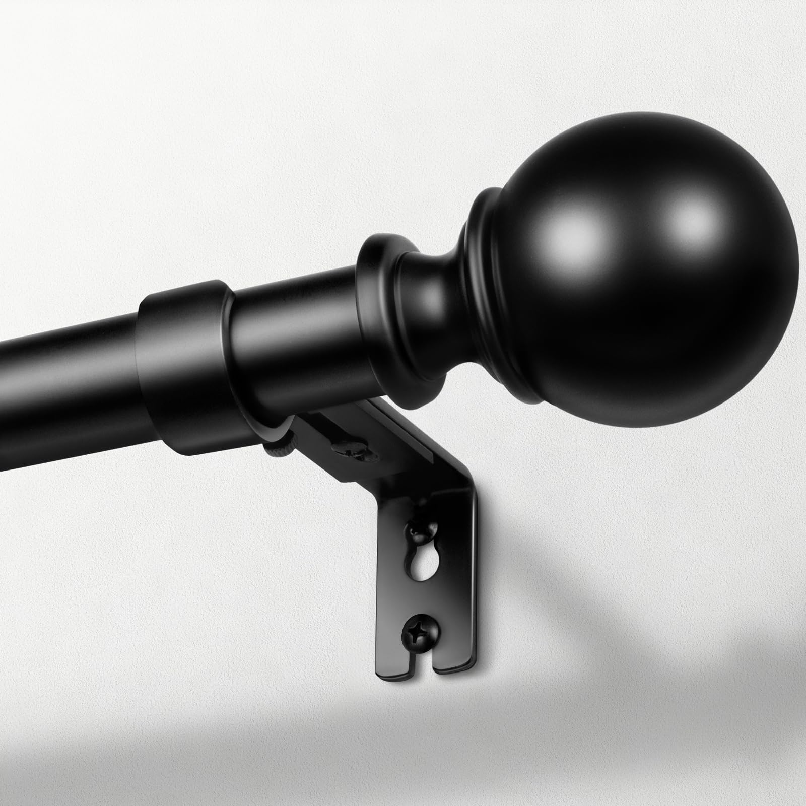 Photo 1 of **MISSING PARTS**Zeerobee Curtain Rods for Windows 32 to 72, 1 Inch Adjustable Heavy Duty Black Curtain Rod, Outdoor Indoor Room Divider Modern Drapery Pole, 32-72"