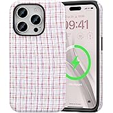 ZCDAYE for iPhone 15 Pro Compatible with Magsafe, Cute Trendy Magnetic Stylish Girly Aesthetic Pattern Case for Girls Women-Colorful Plaid