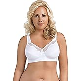 Exquisite Form 5100535 Fully Cotton Soft Cup Wireless Full-Coverage Bra with Back Closure & Lace