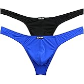 iKingsky Men's Low Rise Bulge Thong Sexy Mens Underwear Soft T-back Under Panties for Men