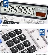 OSALO OS-2135 Pro Extra Large LCD Desk Calculator Solar Battery view 5
