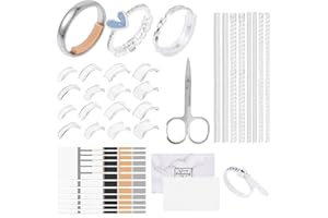 HOOHNNAA 31Pcs Ring Sizers for Loose Rings Women Invisible, Ring Size Adjuster with Measuring Tool & Polishing Cloth, Ring Guards for Women Loose Rings, Ring Resizer Spacers Stopper Inserts for Men and Women