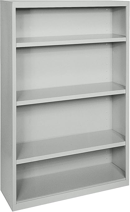 Amazon Com Edsal Ebc53gy 36 Inch Wide By 13 Inch Deep By 52 1 2 Inch High Four Shelf Book Case Light Grey Home Kitchen