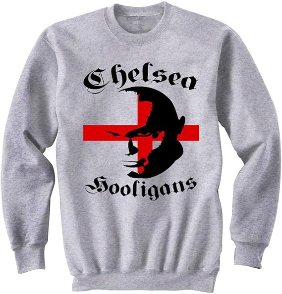 teesquare1st Chelsea Hooligans Gris Sudadera: Amazon.es: Ropa y accesorios