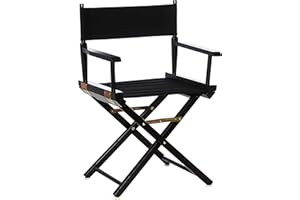 Casual Home Director's Chair ,Black Frame/Black Canvas,18" - Classic Height