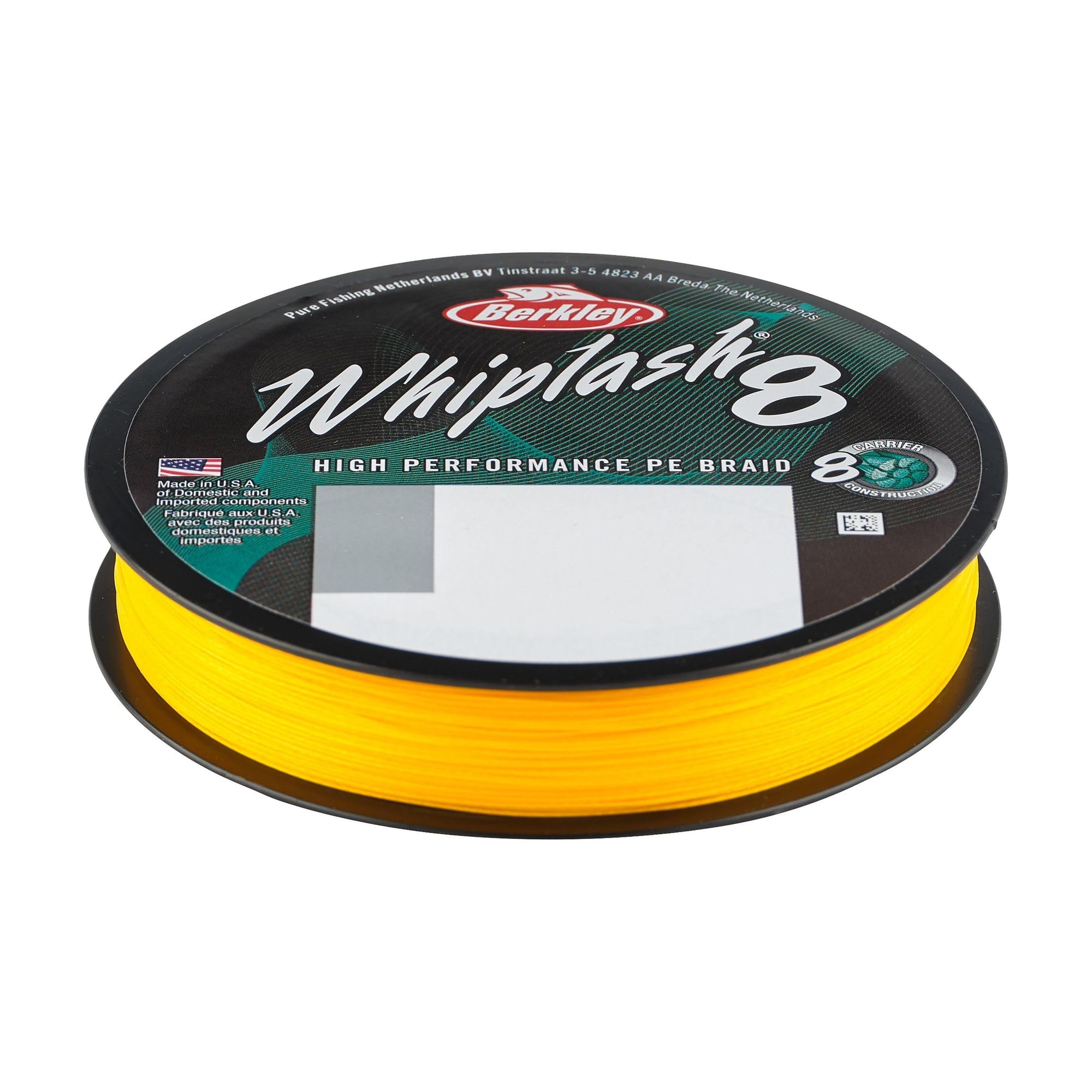 Berkley Whiplash8, Fishing Line, Superline, , Predator Fishing, Pike, Perch, Zander, Trout, Unisex, Yellow, 0.25mm | 40kg | 88lb | 330yd