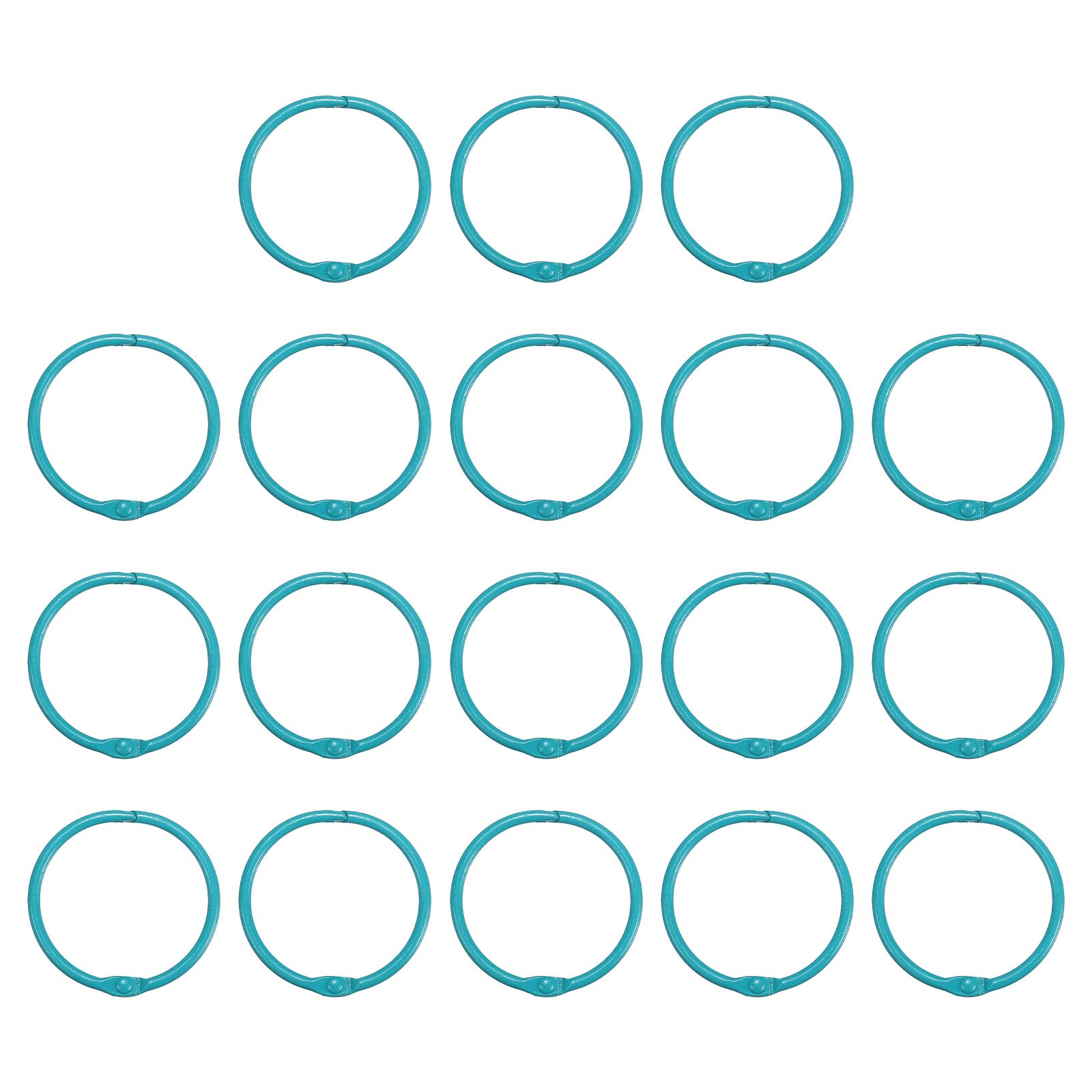 PATIKIL 1.8 Inch Loose Leaf Binder Rings, 18 Pack 3mm Metal Flash Card Book Binding Rings for Key Chain Index Card Scrapbooks, Light Blue