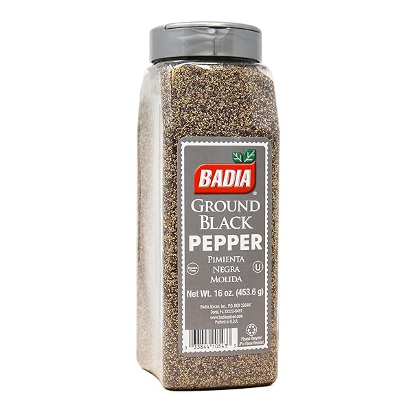 BADIA GROUND BLACK PEPPER, 16 OZ – PURE, BOLD & AROMATIC SPICE FOR COOKING, GRILLING & SEASONING