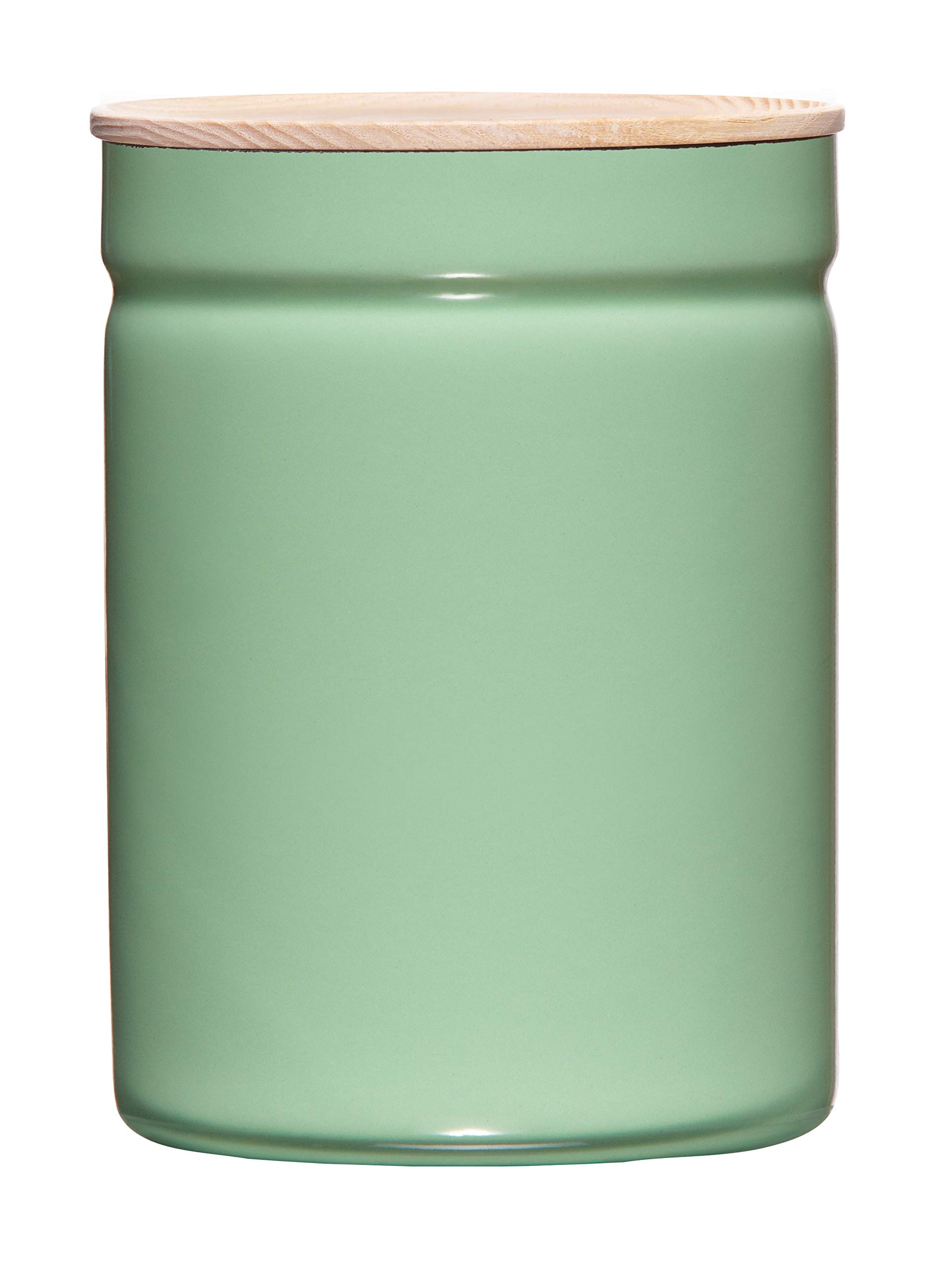 Riess, 2175-202 Storage Jar with Lid, 13 cm, 2.25 L H18, Kitchen Management, Green, Enamel, Green, 0.75 kg, 13 cm Diameter, 2.25 Litres, 13.3 x 13.3 x 18.4 cm