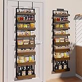STURDIFLOW 8-Tier Over The Door Pantry Organizer | Spice Rack Wall Mount with No-Shake Design, Adjustable Baskets | Hanging Seasoning Shelves, Storage Organization for Kitchen Cabinet & Closet