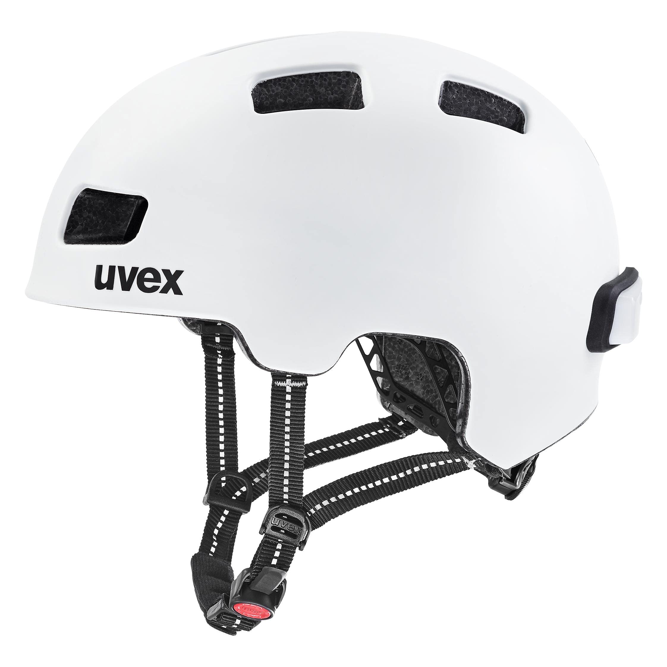 uvex city 4 - lightweight city helmet for women and men - individually adjustable fit - includes LED light - white matt - 58-61 cm