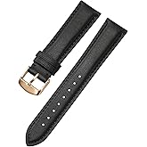 Afany Leather Watch Band for Men and Women, Quick Release Watch Strap, Black Replacement Watchband-18mm 19mm 20mm 21mm 22mm 24mm