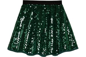 Danna Belle Girls Sequin Skirt Sparkle Mini High Waist Party Tutu Skirts for Girls 5-12Years