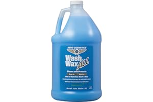 AERO COSMETICS Wet or Waterless Car Wash Wax 128 Fl. oz, UV Protection. Cleans, Protects, and Shines. Aircraft Quality Just Spray On and Wipe Dry Anywhere, Anytime, Home, Office, School, Garage, Parking Lots.