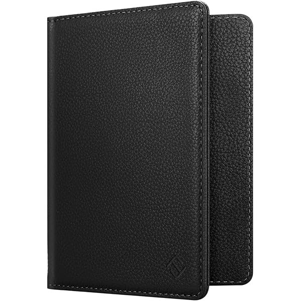 BINNIKY Passport Holder With Airtag Pocket & RFID Blocking - Slim Leather Travel Wallet For Men & Women