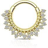 COCHARM Septum Rings 16G Flower Septum Jewelry Helix Daith Earrings for Women Stainless Steel Helix Daith Piercing Jewelry