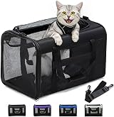 Conlun Cat Carrier Bag Soft-Sided 4-Sided Mesh Airline Approved up to 6kg