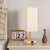 Aooshine Bedside Lamp 3-Way Dimmable USB C USB A Ports Gold Shade view 7