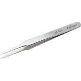 AmScope TW-049 High Precision 4 1/2 in. Tapered Flat Tip Tweezers - 1 pc | Anti-Static Stainless Steel Lightweight Ergonomic Design