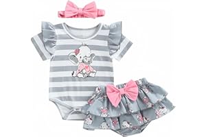 Aoswep Baby Girl Clothes Infant Newborn Girl Outfits Summer Clothes Romper Short