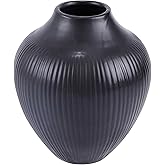 Restaurantware-Table Art Flower Vase, 1 Balloon Style Decorative Vase - Minimalist, Modern, Black Ceramic Piece, Use Fresh Or