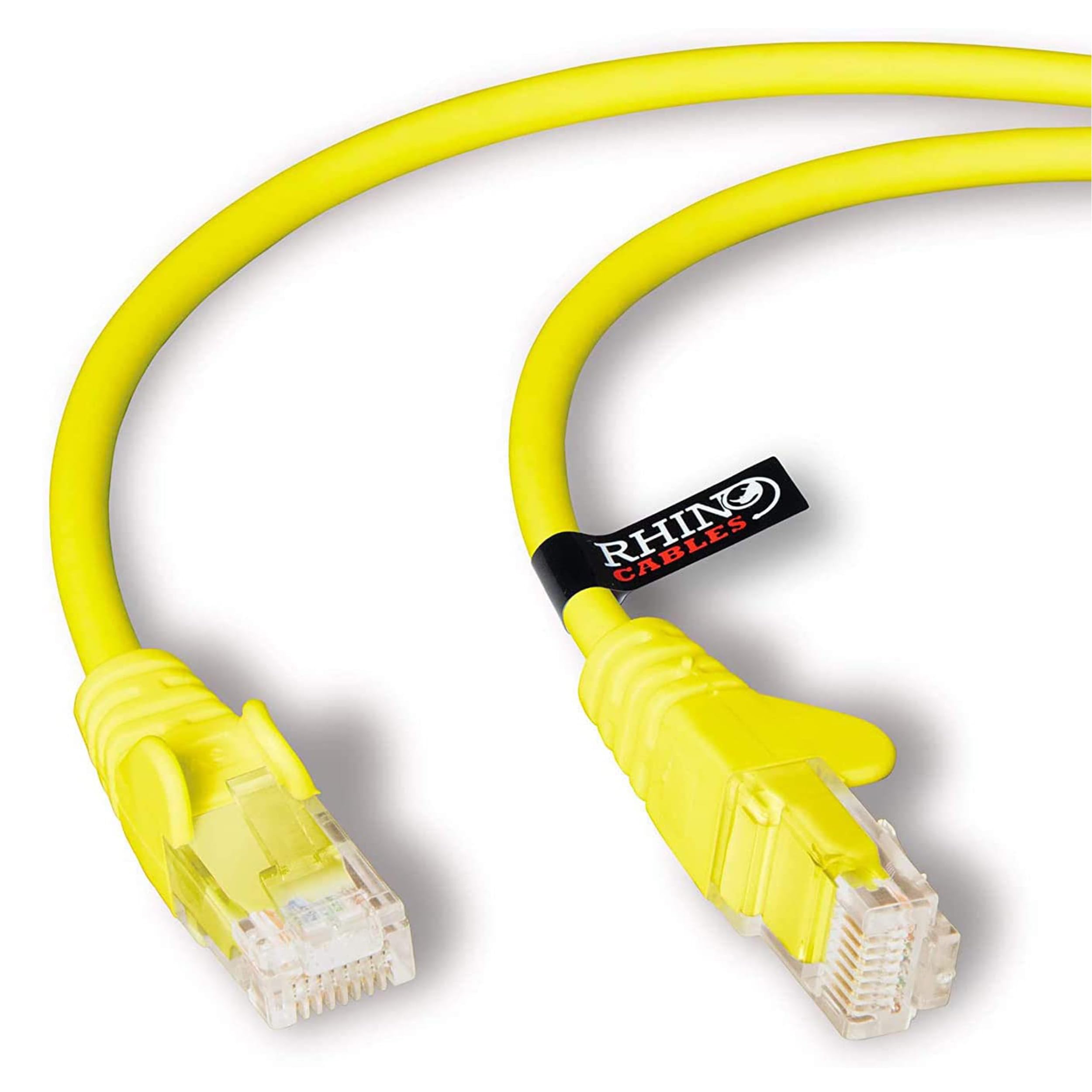 rhinocables CAT 6 High-Speed Gigabit Ethernet Cable - Patch Network Lead for LAN| Snagless UTP With LSZH Jacket | RJ45 Connector - Internet, Router, Modem, Smart TV, PC & More (5m, Yellow, Pack of 1)