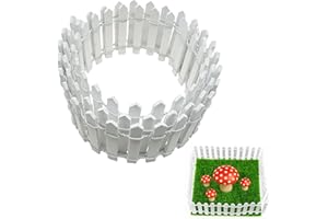 YFANITI Miniature Fairy Garden Fence,DIY Wood Picket Fence Mini Ornament,Home Garden Plant Pot DIY Diorama Project (White,1.96"x 35.4")