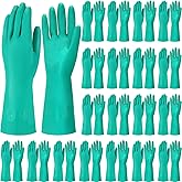 Potchen 20 Pairs Chemical Resistant Gloves Heavy Duty Thick Nitrile Gloves Bulk for Cleaning, Resist Household Acid, Alkali and Oil (X-Large)