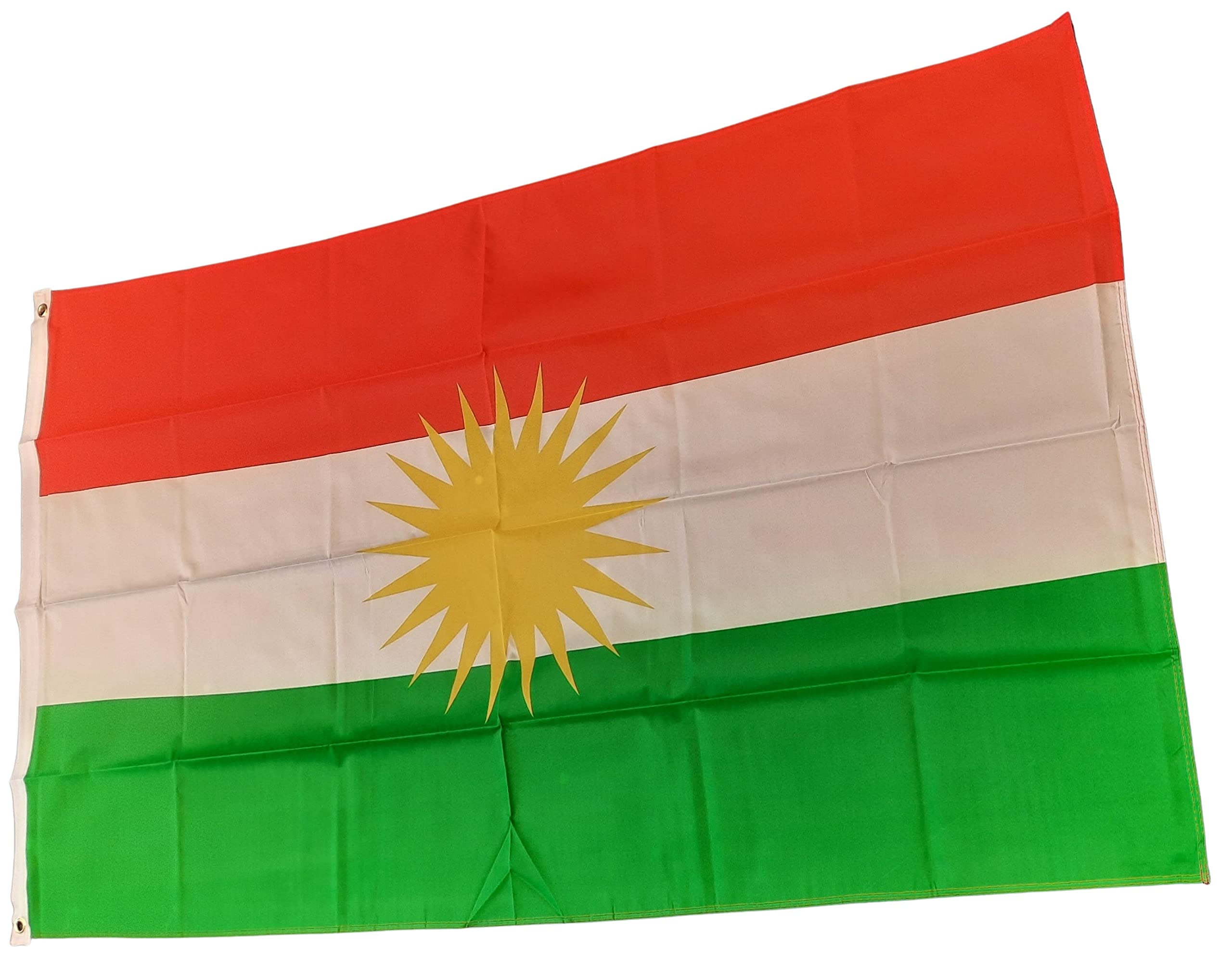 NWFlags Kurdistan Flag 5ft x 3ft 75d Premium Polyester Suitable For Flagpoles | Strong Polyester 5x3 foot material Kurdish flag with Eyelets