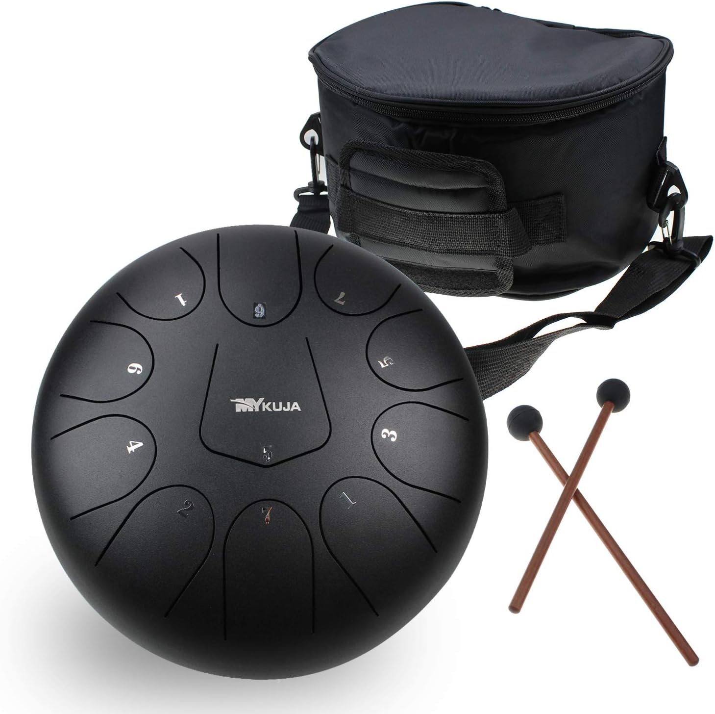 CRESTGOLF 10 Inch Mini Steel Tongue Drum 11 Notes Drum Steel Pocket Drum Percussion Instrument with Mallets Carry Bag for Meditation Yoga Musical Education