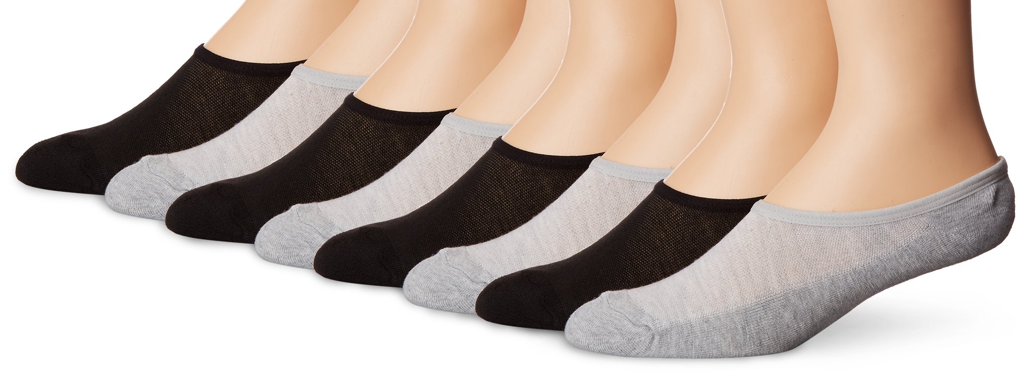 Fruit of the Loom Mens Invisible No Show Breathable Liner Socks 4 Pack