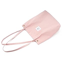 TOPASION Cute Corduroy Tote Bag Canvas Shoulder