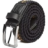 DALAYEA Stretch Braided Woven Belts without Holes for Men and Women,Multicolored Elastic Casual Golf Belts Adjustable