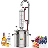 YUEWO 5.8Gal/22Litres Stainless Steel Still Wine Making Kit Water Distiller Home Brewing Kit for DIY Whisky Wine Brandy Gin Vodka Alcohol (Produce 92% ABV)