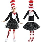 Sincere Party Girl's Cat Costume Set, Cat Role Play Book Week Celebration Dress Up Costume for Girls 4 5 6 7 8 9 10
