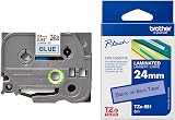 Brother TZe-551 Label Tape 24 mm x 8 m Laminated Black on Blue view 2