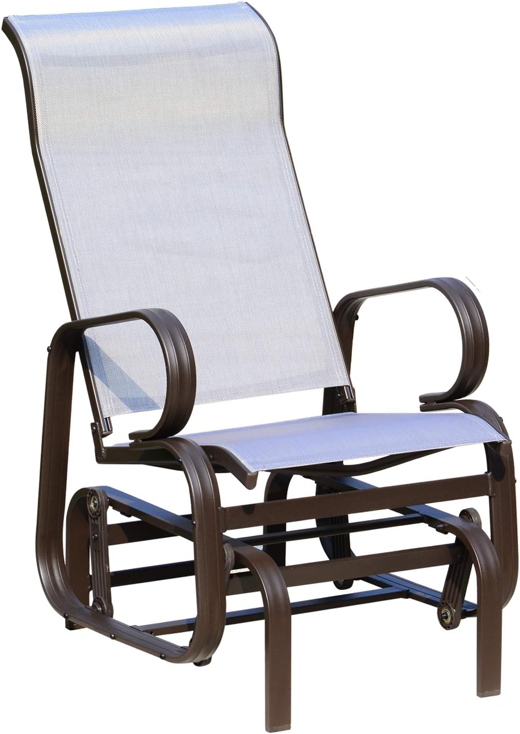 Outsunny Glider Rocking Chair Single Seater Rocker Seat Garden Swing