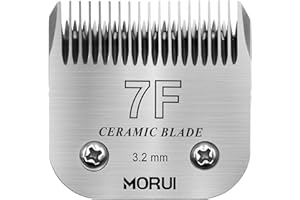 morui Pet Dog Grooming Clipper Replacement Blade，Detachable Ceramic Blade，Compatible with Most Andis,Oster A5 Wahl KM Series Clippers Size 7F Cut Length 1/8"(3.2mm)