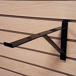 12" Black Heavy Duty Slatwall Shelf Bracket with