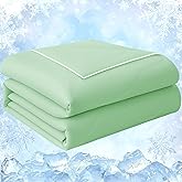 Cushious Cooling Comforter Queen Size, Double Sided Cooling Blankets for Hot Sleepers, Soft Breathable Lightweight Summer Cooling Comforter for Night Sweats Absorbs Body HEA
