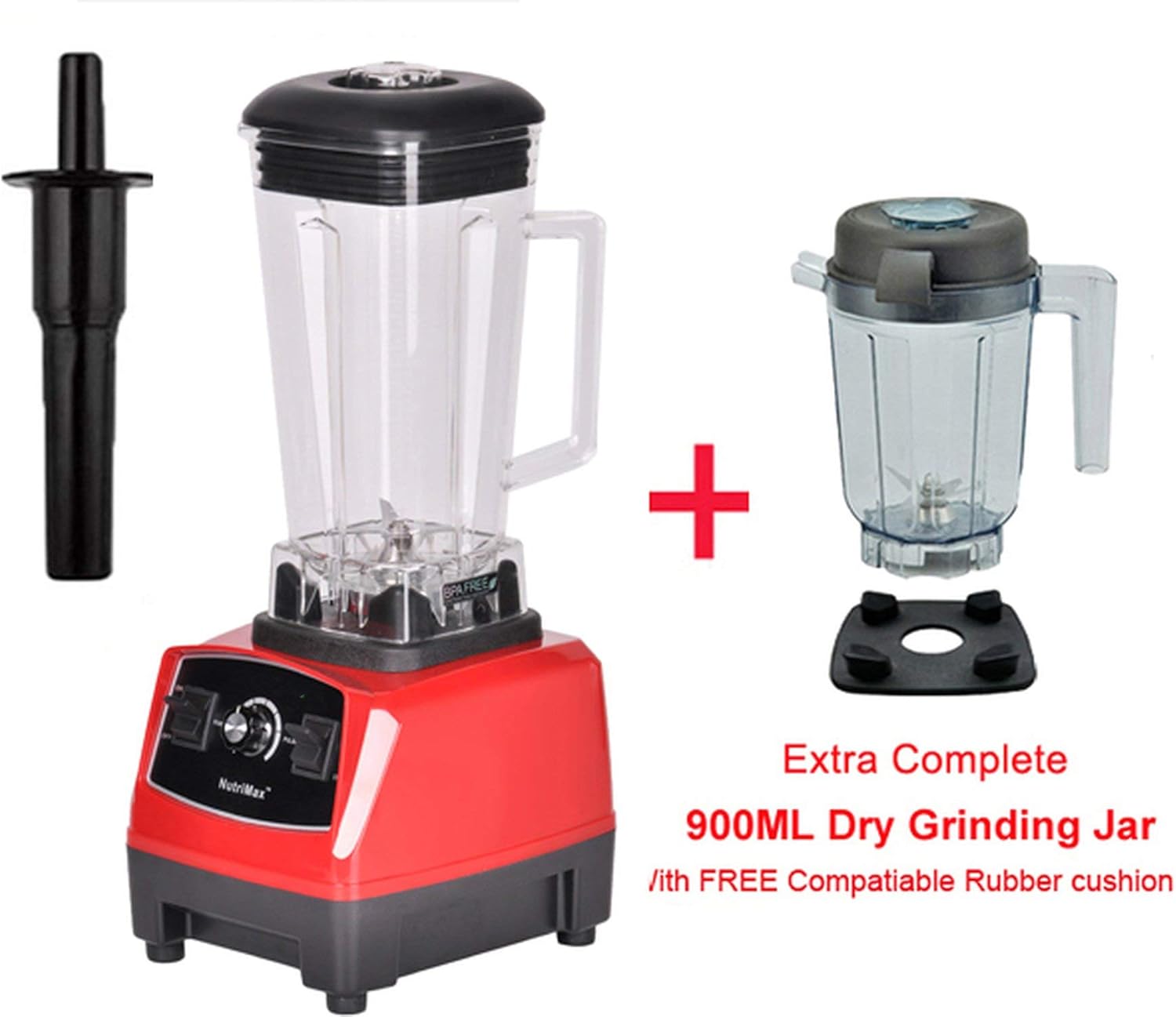 Eu/Us/Uk/Au Plug 3Hp 2200W Heavy Duty Professional Blender Mixer Juicer High Power Fruit Food Processor Ice Smoothie,Red Extra Dry Jar,Eu Plug