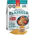 Canadian Made Ground Cold Milled Golden Roasted Flaxseed (42oz/1.2Kg) – Vegan, Non-GMO, Gluten-Free – Omega-3 & Fiber-Rich Li