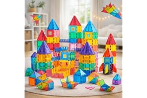 Blocos Magnéticos de Construção 50 Peças Brinquedo Educativo Infantil 3D Encaixe Imantado Criativo Kit Montar Crianças STEM Desenvolvimento Cognitivo Coordenação Presente Meninos Meninas