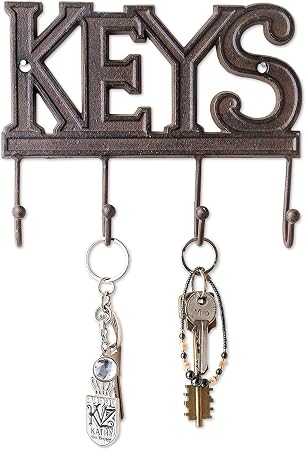 Comfify Key Holder Keys Wall Mounted Key Hook Rustic Western Cast Iron Key Hanger Decorative Key