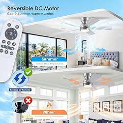 46" Ceiling Fan with Lights Low Profile, Flush