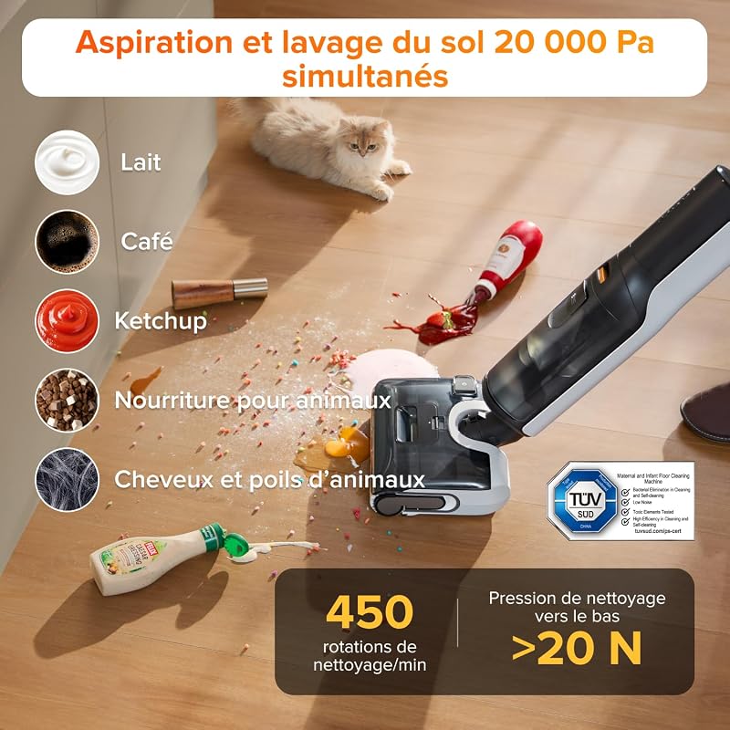 F25 LT Aspirateur Laveur 20kPa, ECO 60 Min, Autonettoyage 90°C