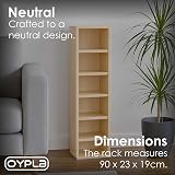 Oypla 6 Tier Beech Wooden CD DVD Game Shelf Storage Tower 102 CD Capacity view 5